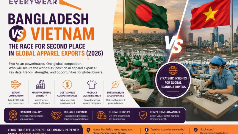 Bangladesh vs Vietnam – The Race for Second Place in Global Apparel Exports (2026)