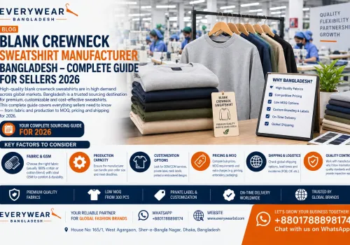 Blank Crewneck Sweatshirt Manufacturer Bangladesh – Complete Guide for Sellers 2026