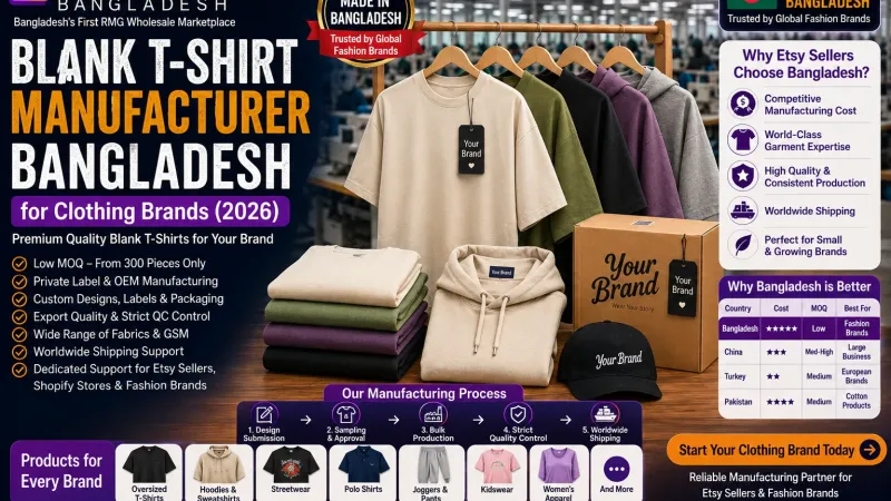 Blank T-Shirt Manufacturer Bangladesh for Clothing Brands (2026): Complete Private Label & OEM Guide for Global Fashion Brands
