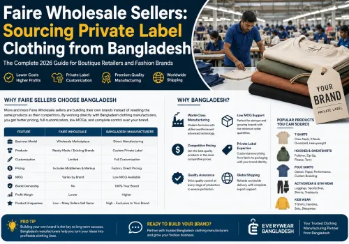 Faire Wholesale Sellers: Sourcing Private Label Clothing from Bangladesh (2026)