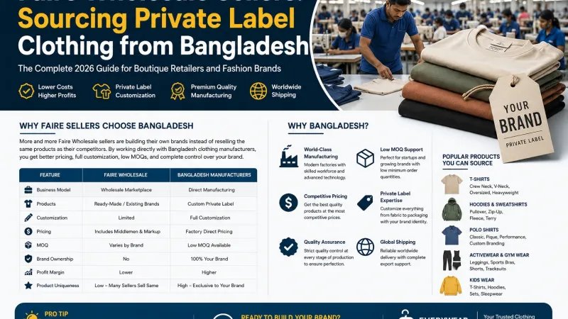 Faire Wholesale Sellers: Sourcing Private Label Clothing from Bangladesh (2026)