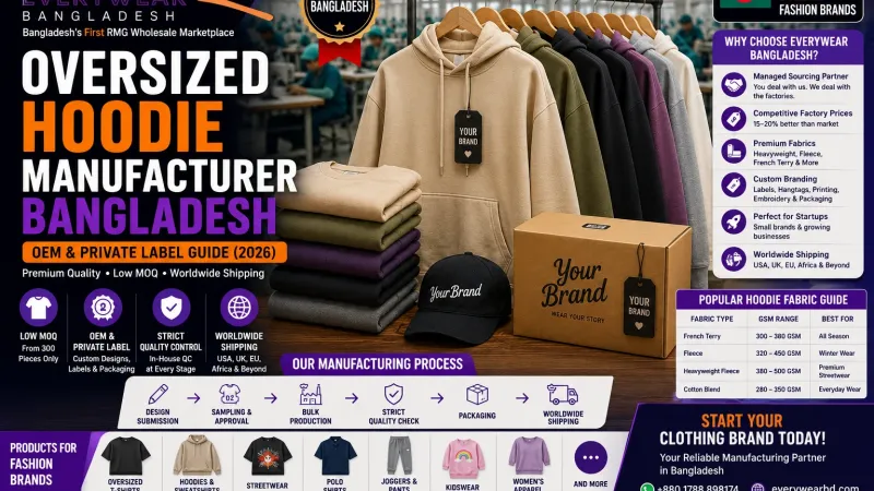 Oversized Hoodie Manufacturer Bangladesh: Complete OEM & Private Label Guide (2026)