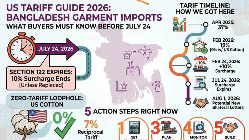 US Tariff Guide for Bangladesh Garment Imports (2026) – What Buyers Must Know Before July 24