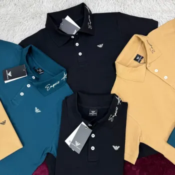 Armani Men's Luxury Lycra Pique Polo Shirt Wholesale – Everywear Bangladesh