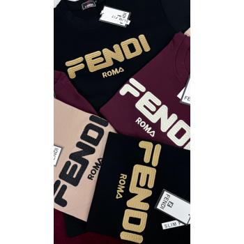 Fendi Men's Half Sleeve Super Combed T-Shirt Wholesale