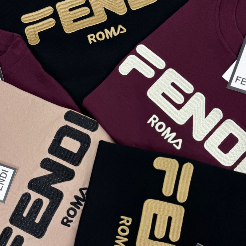 Fendi Men's Half Sleeve Super Combed T-Shirt Wholesale