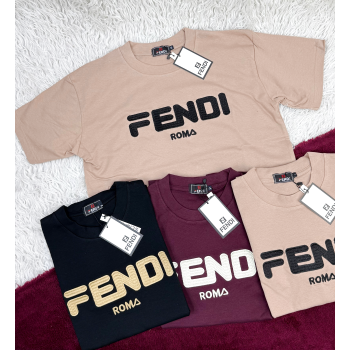 Fendi Men's Half Sleeve Super Combed T-Shirt Wholesale