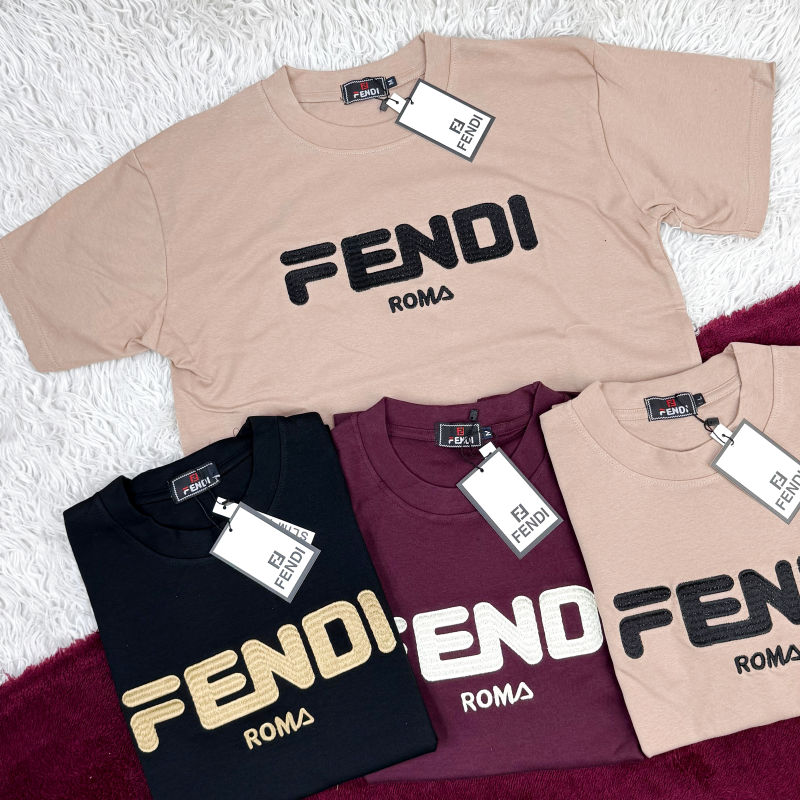 Fendi Men's Half Sleeve Super Combed T-Shirt Wholesale