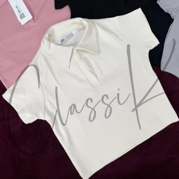 Zara Women’s Half Sleeve Crop Polo Top Wholesale Bangladesh 2026