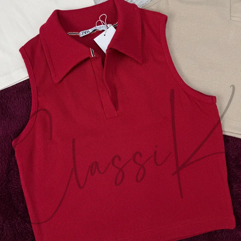 Zara Women’s Sleeveless Crop Polo Top Wholesale Bangladesh 2026