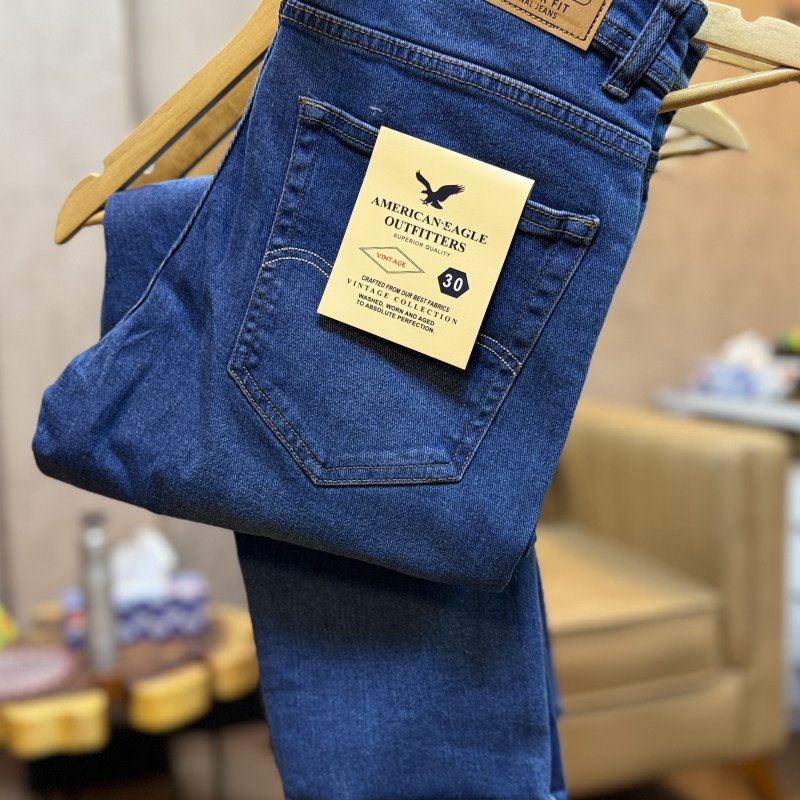American Eagle Men's Slim Fit Denim Jeans Washed Blue Wholesale