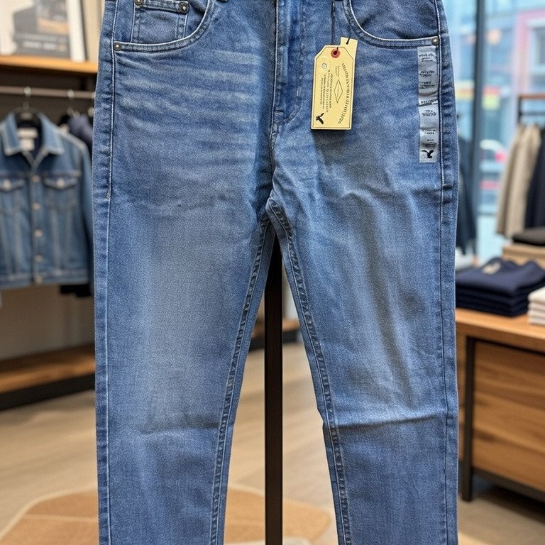 American Eagle Men's Slim Fit Denim Jeans Washed Blue Wholesale