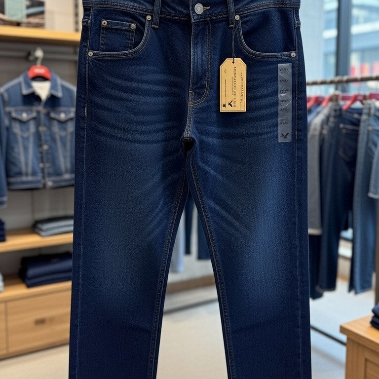 American Eagle Men's Slim Fit Denim Jeans Washed Blue Wholesale