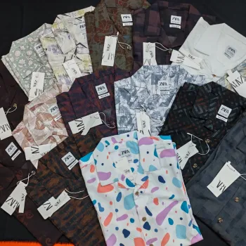 Zara Men's Cuban Collar Abstract Printed Half Sleeve Shirt Wholesale Bangladesh