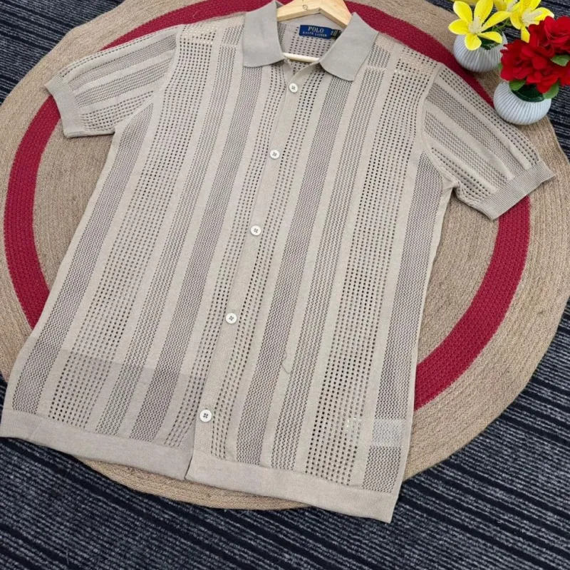 Ralph Lauren Glitchez Open Knit Self-Striped Casual Shirt Wholesale Bangladesh