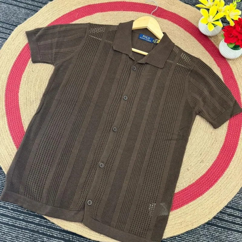Ralph Lauren Glitchez Open Knit Self-Striped Casual Shirt Wholesale Bangladesh