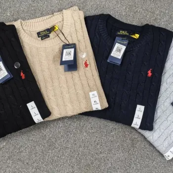 Men's 5-Gauge Cotton Cable Knit Round Neck Sweater (Style 515061) — Wholesale Bangladesh