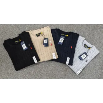 Men's 5-Gauge Cotton Cable Knit Round Neck Sweater (Style 515061) — Wholesale Bangladesh