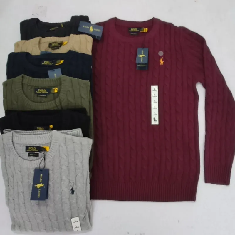 Men's 5-Gauge Cotton Cable Knit Round Neck Sweater (Style 515061) — Wholesale Bangladesh