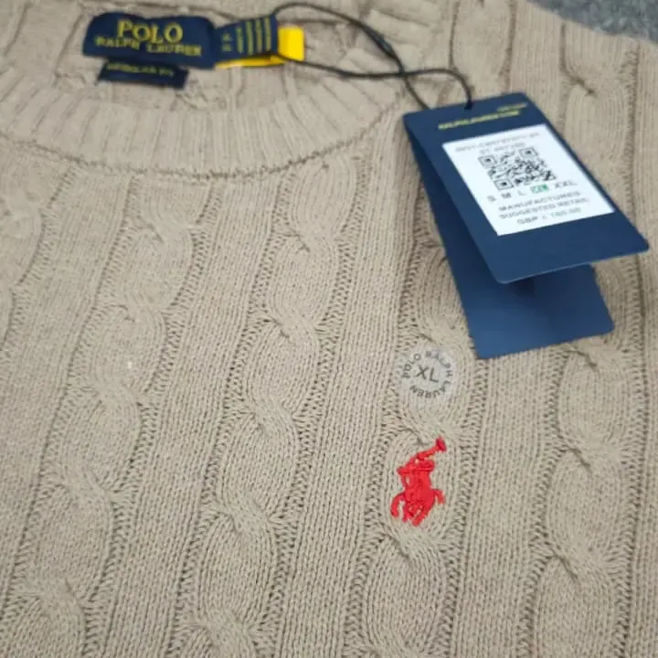 Men's 5-Gauge Cotton Cable Knit Round Neck Sweater (Style 515061) — Wholesale Bangladesh