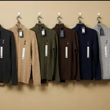 Men's 5-Gauge Cotton Half-Zip Sweater (Style BMF-ST639665) — Wholesale Bangladesh