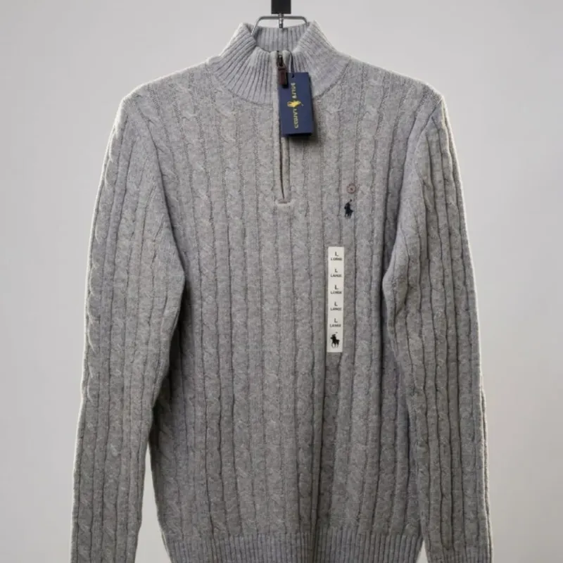Men's 5-Gauge Cotton Half-Zip Sweater (Style BMF-ST639665) — Wholesale Bangladesh
