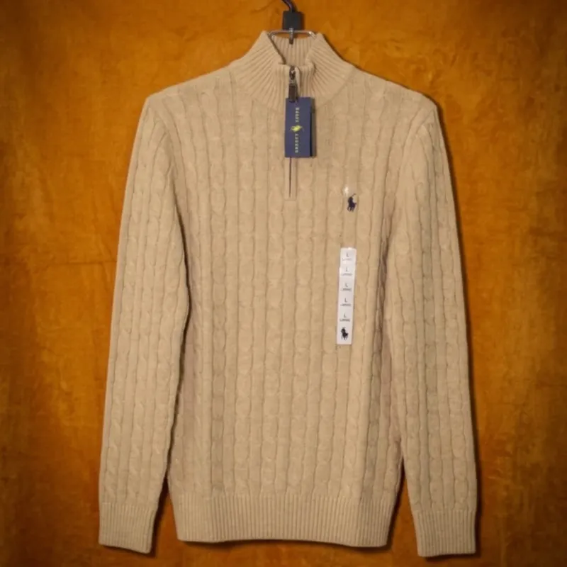 Men's 5-Gauge Cotton Half-Zip Sweater (Style BMF-ST639665) — Wholesale Bangladesh