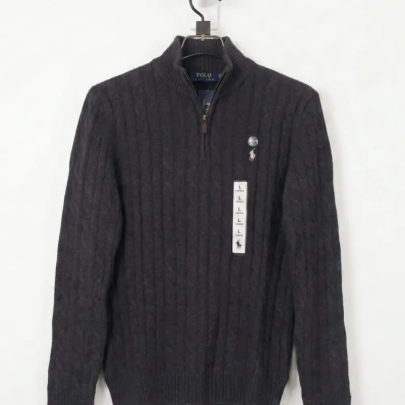 Men's 5-Gauge Cotton Half-Zip Sweater (Style BMF-ST639665) — Wholesale Bangladesh