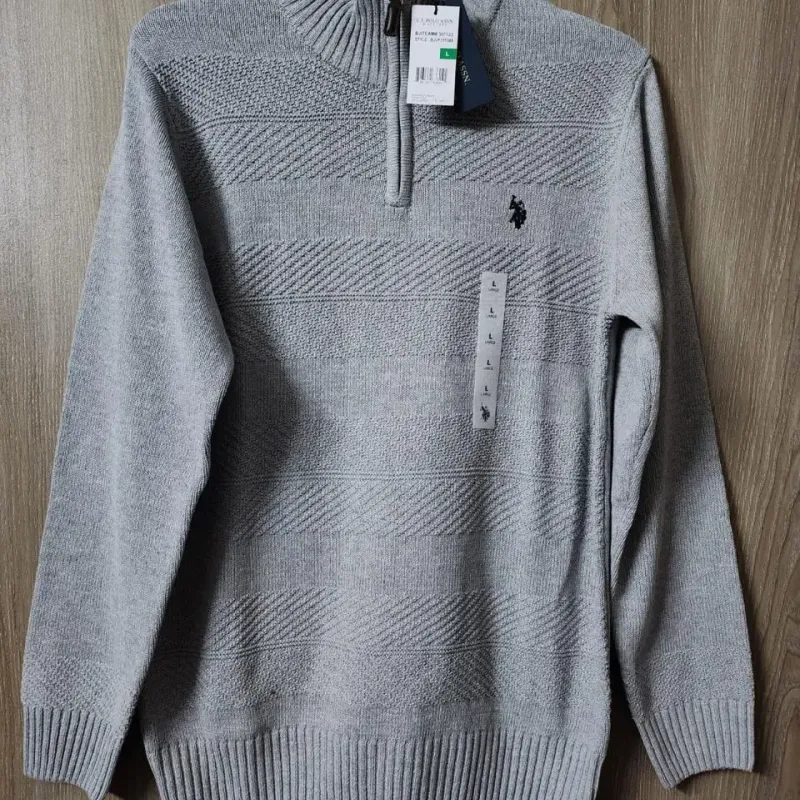 Men's 5-Gauge Cotton Half-Zip Sweater (Style BGUF355348) — 26,000 Pcs Surplus Stock — Wholesale Bangladesh