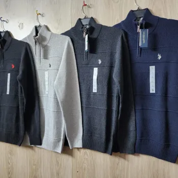 Men's 5-Gauge Cotton Half-Zip Sweater (Style BGUF355404) — 28,000 Pcs Surplus Stock — Wholesale Bangladesh