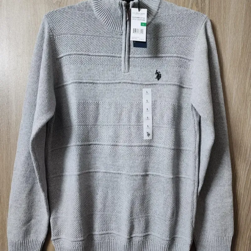 Men's 5-Gauge Cotton Half-Zip Sweater (Style BGUF355404) — 28,000 Pcs Surplus Stock — Wholesale Bangladesh