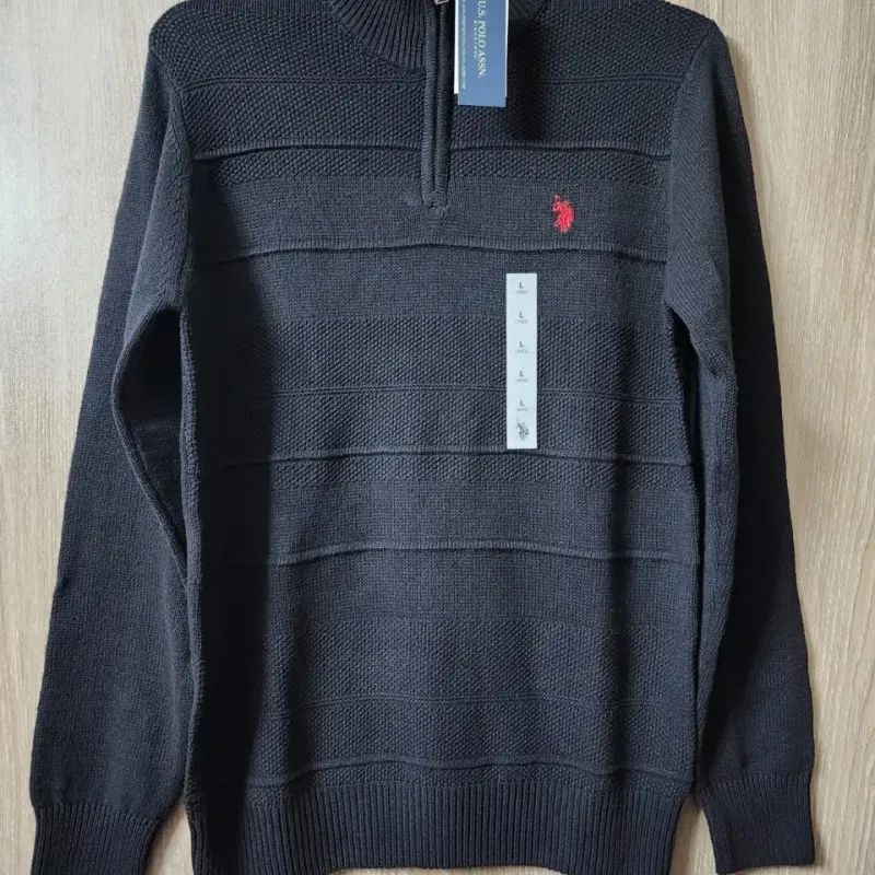 Men's 5-Gauge Cotton Half-Zip Sweater (Style BGUF355404) — 28,000 Pcs Surplus Stock — Wholesale Bangladesh