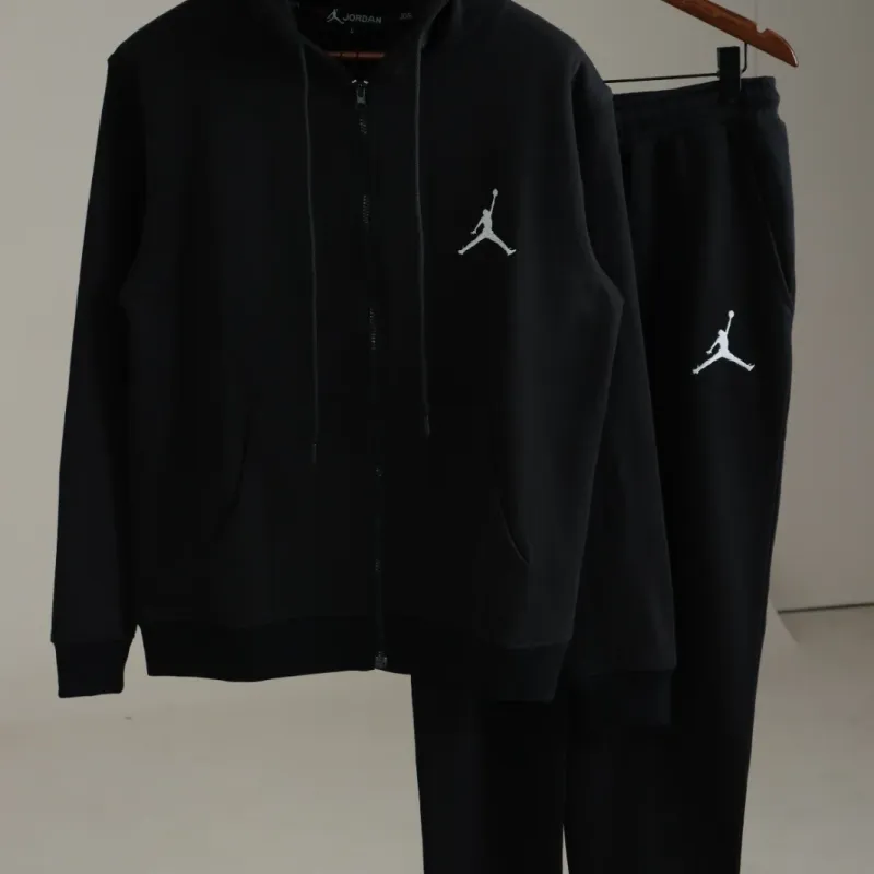 Men's Premium 340 GSM Cotton Fleece Zipper-Up Hoodie Set (Hoodie + Joggers, Embroidered) — Wholesale Bangladesh