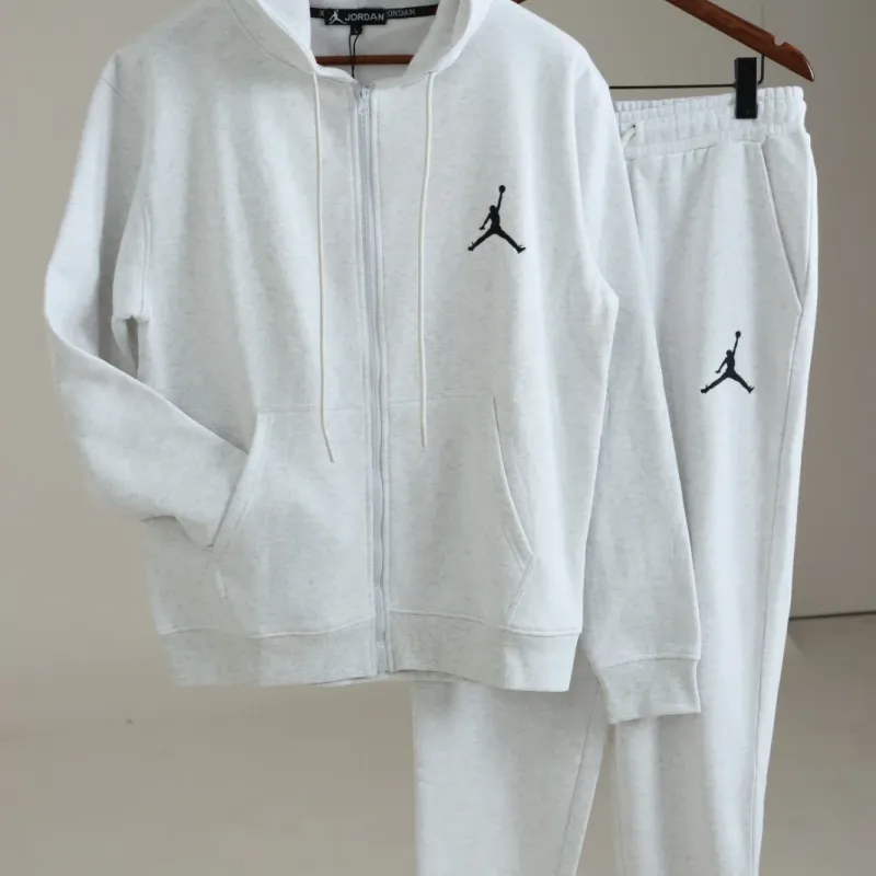 Men's Premium 340 GSM Cotton Fleece Zipper-Up Hoodie Set (Hoodie + Joggers, Embroidered) — Wholesale Bangladesh