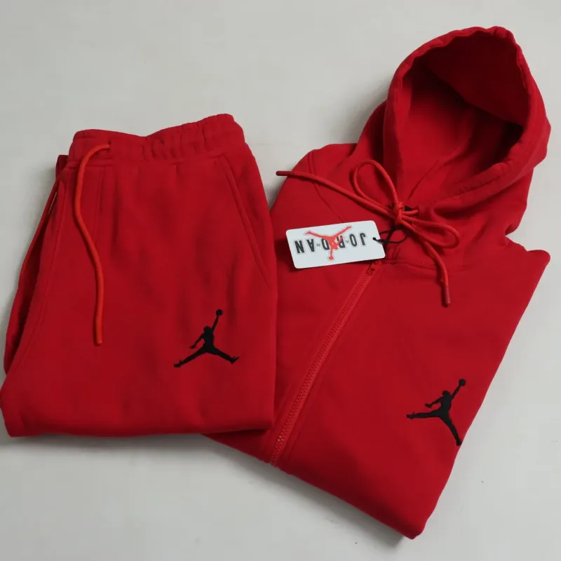 Men's Premium 340 GSM Cotton Fleece Zipper-Up Hoodie Set (Hoodie + Joggers, Embroidered) — Wholesale Bangladesh