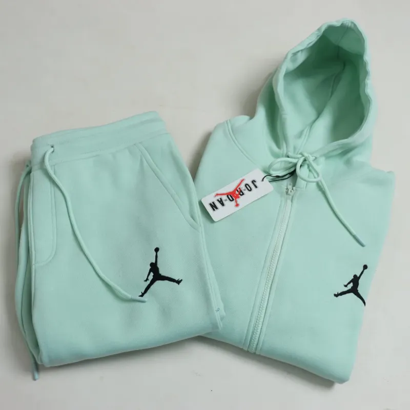 Men's Premium 340 GSM Cotton Fleece Zipper-Up Hoodie Set (Hoodie + Joggers, Embroidered) — Wholesale Bangladesh