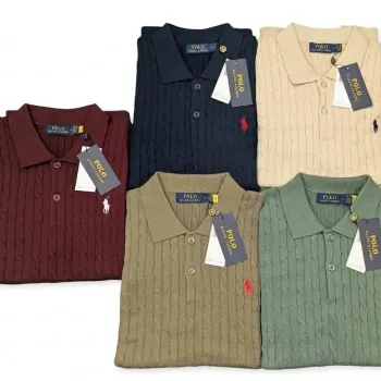 Men's Premium Knitted Cable Polo Shirt (Old Money Style, 100% Cotton Jacquard) — Wholesale Bangladesh