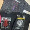Mens Acid Wash Drop Shoulder Mixed Printed T-Shirt Wholesale Bangladesh