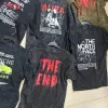 Mens Acid Wash Drop Shoulder Mixed Printed T-Shirt Wholesale Bangladesh