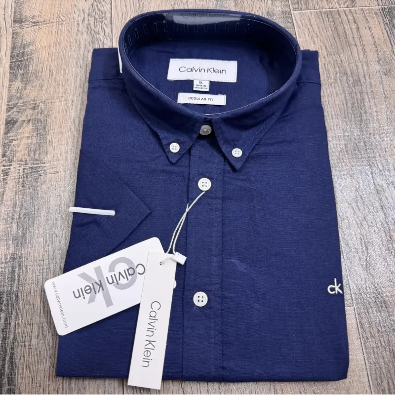 Men's Premium Solid Short-Sleeve Remi Cotton Shirt (11 Colours) — Wholesale Bangladesh