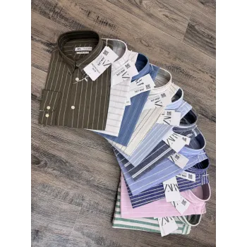 Men's Premium Long-Sleeve Striped Remi Cotton Shirt (11 Colours) — Wholesale Bangladesh