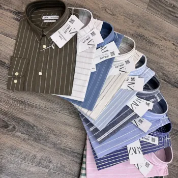 Men's Premium Long-Sleeve Striped Remi Cotton Shirt (11 Colours) — Wholesale Bangladesh