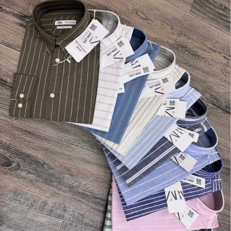 Men's Premium Long-Sleeve Striped Remi Cotton Shirt (11 Colours) — Wholesale Bangladesh