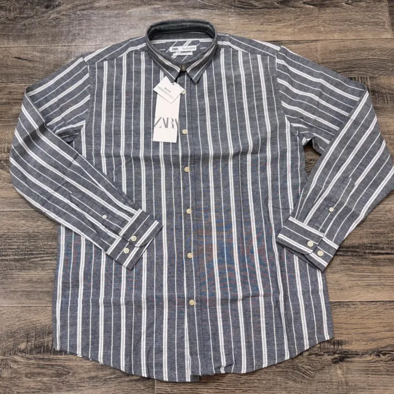 Men's Premium Long-Sleeve Striped Remi Cotton Shirt (11 Colours) — Wholesale Bangladesh