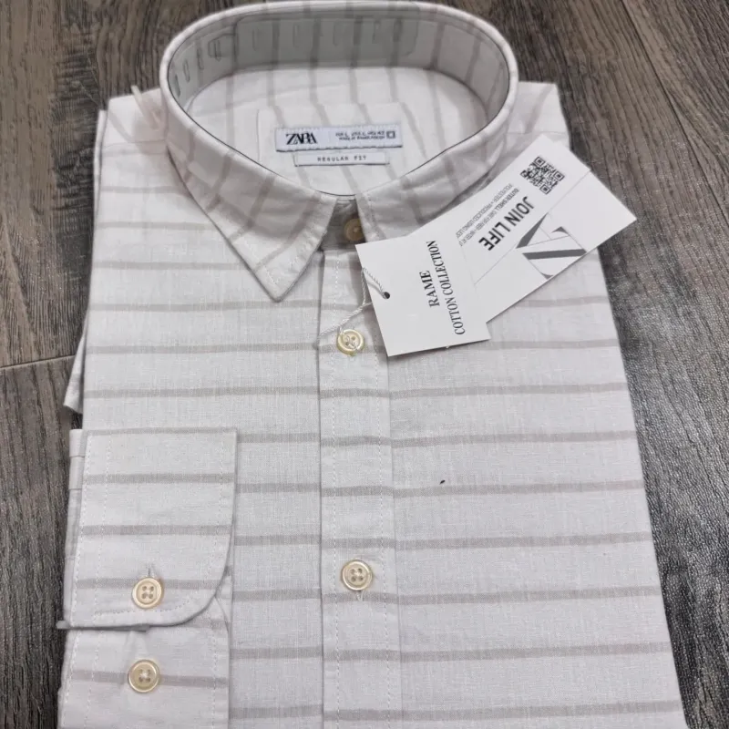 Men's Premium Long-Sleeve Striped Remi Cotton Shirt (11 Colours) — Wholesale Bangladesh