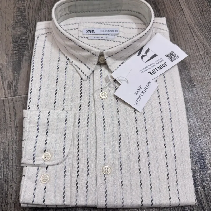 Men's Premium Long-Sleeve Striped Remi Cotton Shirt (11 Colours) — Wholesale Bangladesh