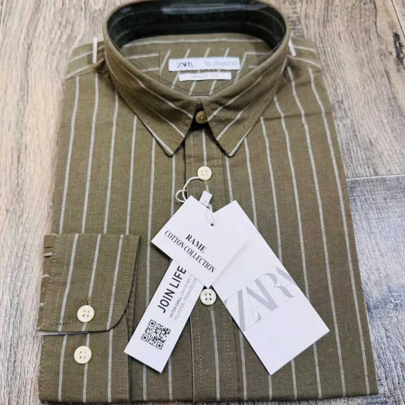 Men's Premium Long-Sleeve Striped Remi Cotton Shirt (11 Colours) — Wholesale Bangladesh