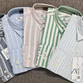 Men's Premium Heavyweight Long-Sleeve Striped Remi Cotton Shirt — Wholesale Bangladesh