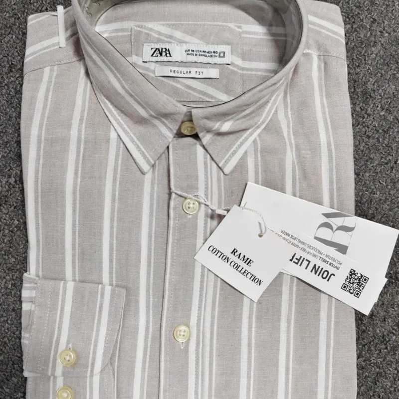 Men's Premium Heavyweight Long-Sleeve Striped Remi Cotton Shirt — Wholesale Bangladesh