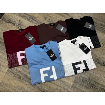 Fendi Men's Premium Stylish Round Neck Short Sleeve T-Shirt Wholesale Bangladesh